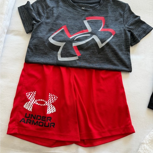 Under Armour Kids' Active Tee - Neon Yellow/Gray/Teal - Picture 5 of 6